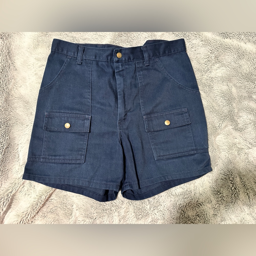 Navy Blue Shorts with Gold Buttons